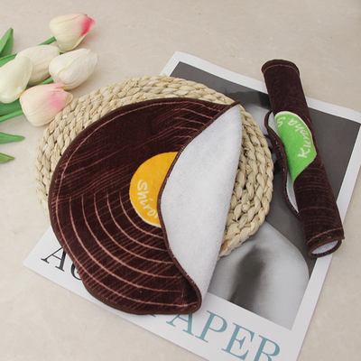 工厂定制数码印花圆形纯棉手帕巾(1)